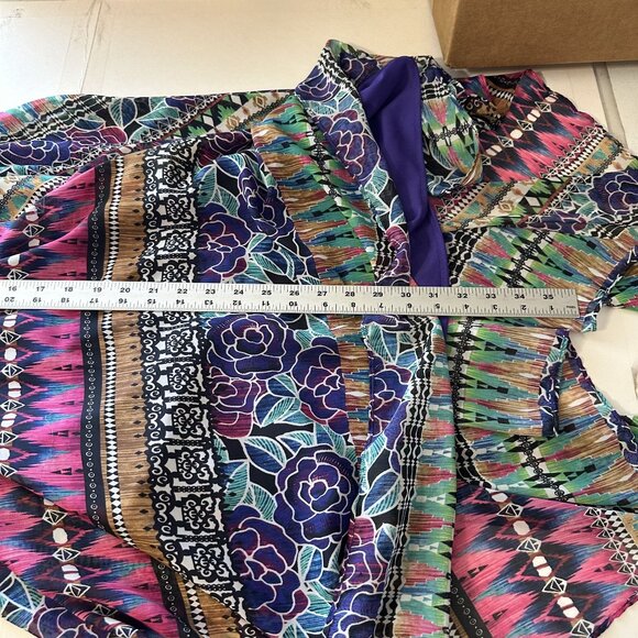 Rabbit Rabbit Rabbit Womens Midi Dress Multicolor Boho Purple Sleeveless XL - Picture 6 of 9